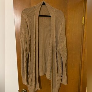 Pink Lily Tan Knit Cardigan